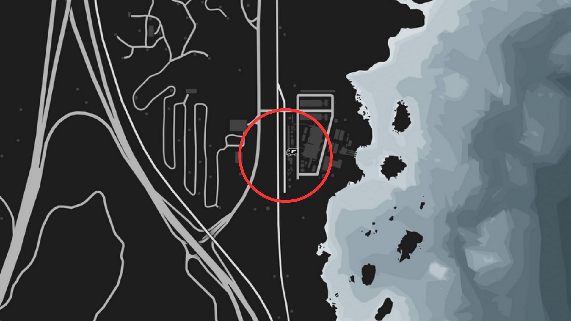 The exact coordinates of the GTA Online Gun Van Location Today (Image via Rockstar Games)